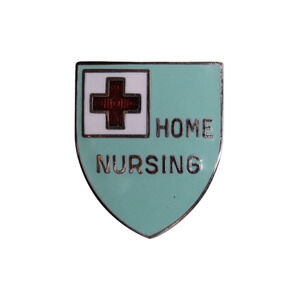American Red Cross Small Home Nursing Enamel Lapel Pin - 3/4 Inches Long